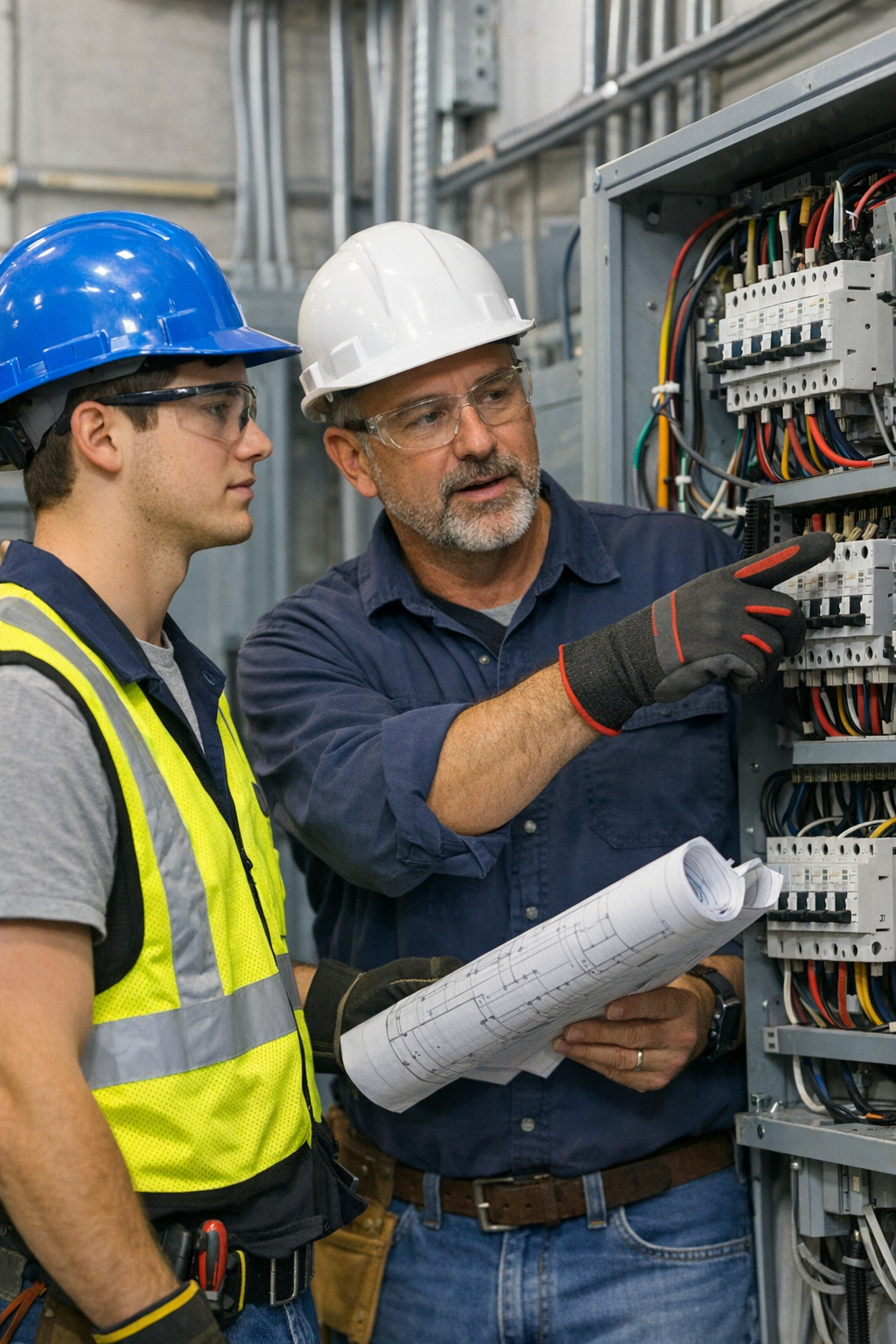 Electrical Apprentice Being Instructed
